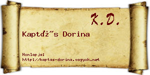 Kaptás Dorina névjegykártya