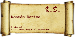 Kaptás Dorina névjegykártya